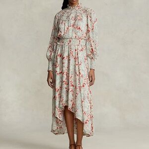 NWT Polo Ralph Lauren Floral Crinkled Georgette Dress - size 0